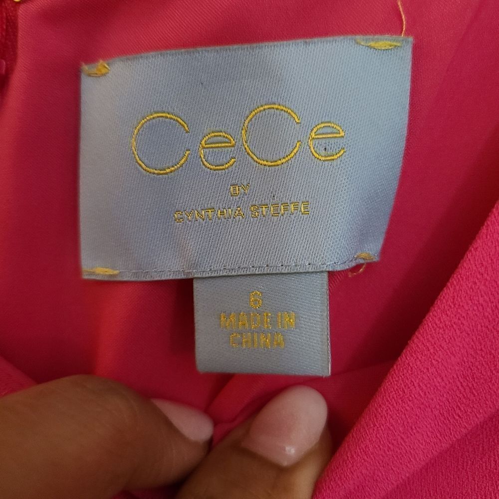 CeCe Pink Ruffle Hem Dress, size 6 - Picture 7 of 14